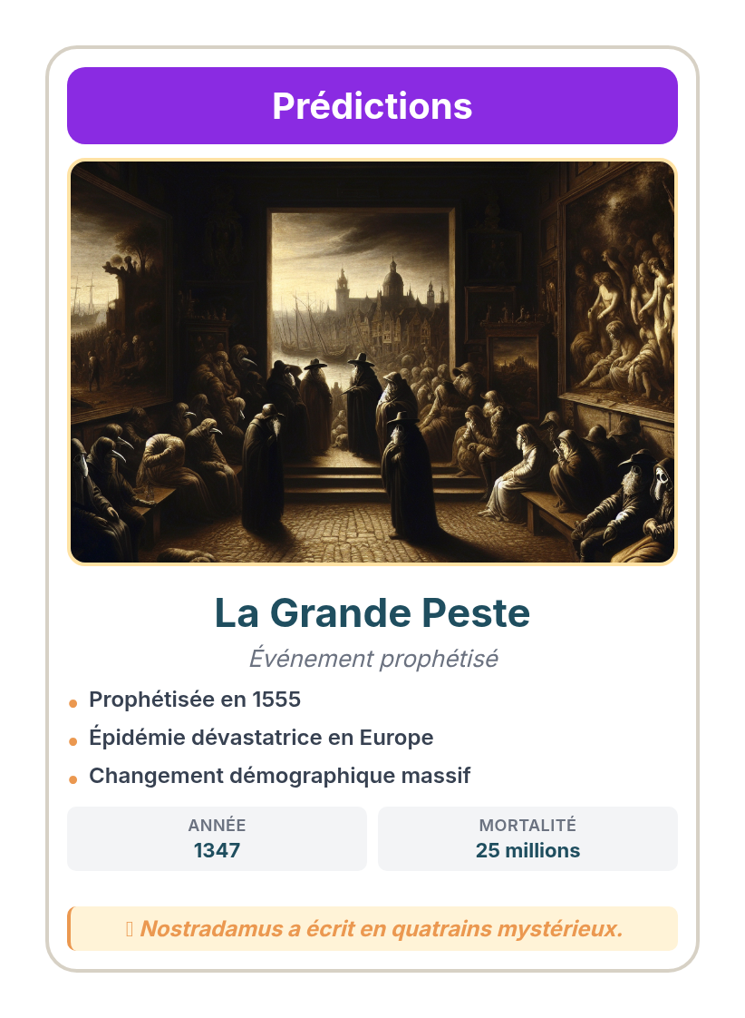 Prédiction - La Grande Peste